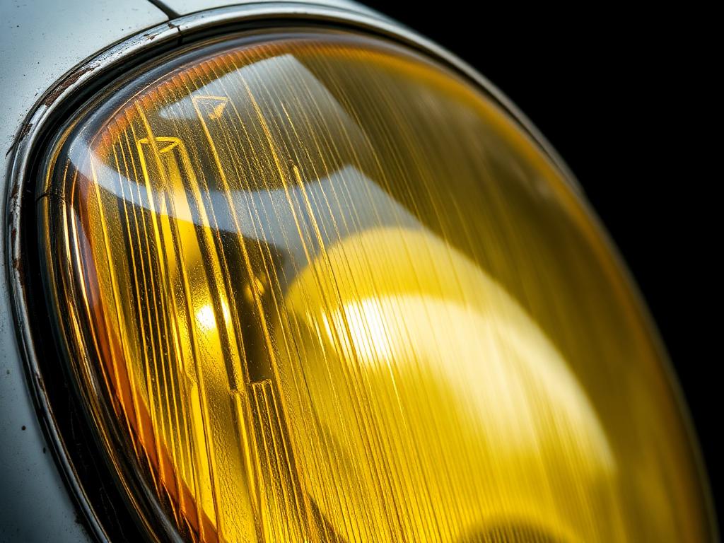 Faro opaco e ingiallito prima del trattamento